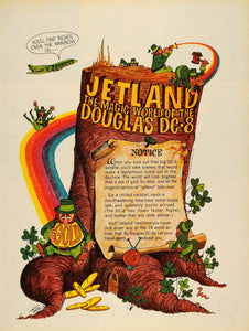 1965 Ad Douglas Aircraft Jetland Leprechaun Cartoons - ORIGINAL ADVERTISING TM6