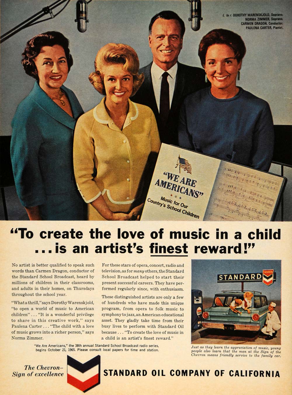 1965 Ad Standard Oil Co California Dorothy Warenskjold - ORIGINAL TM6
