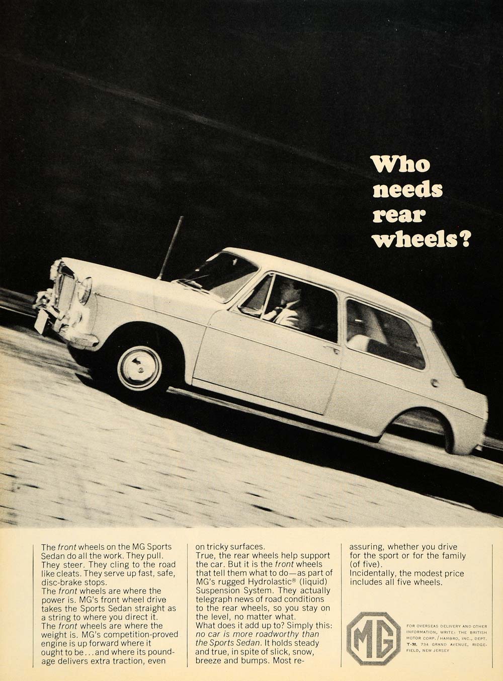 1965 Ad British Motor Corp MG Sport Sedan Automobile - ORIGINAL ADVERTISING TM6