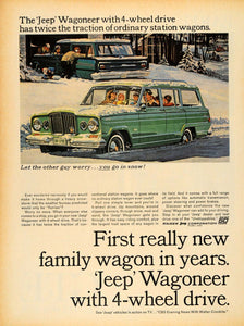 1964 Ad Kaiser Jeep Wagoneer Four-Wheel Drive Snow Able - ORIGINAL TM6