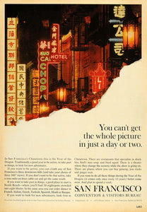 1964 Ad San Francisco Convention Tourism Chinatown CA - ORIGINAL ADVERTISING TM6