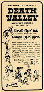 1964 Ad Death Valley Furnace Creek Ranch Fred Harvey - ORIGINAL ADVERTISING TM6