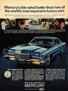 1971 Ad Ford Motor Co Lincoln Blue Mercury Brougham Car - ORIGINAL TM6