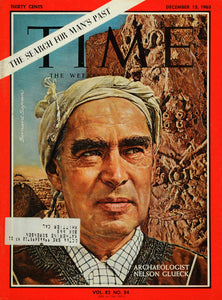 1963 Cover Time Archaeologist Nelson Glueck B. Safran - ORIGINAL TM7