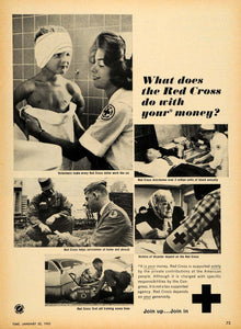 1965 Ad Red Cross Donation Servicemen Blood First Aid - ORIGINAL ADVERTISING TM7