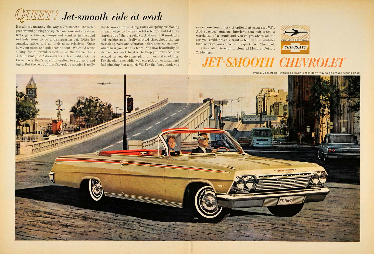 1962 Ad Jet-Smooth Chevrolet Impala Convertible Fisher - ORIGINAL TM7