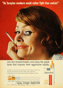 1963 Ad Black Eye Tareyton Cigarette Smoker Dual Filter - ORIGINAL TM7