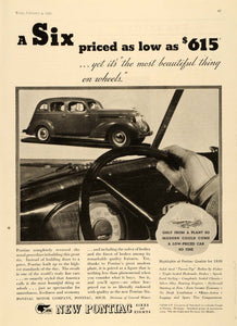 1935 Ad Pontiac Six Vintage Gauge General Motors GM - ORIGINAL ADVERTISING TM7