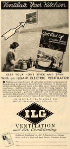 1935 Ad Kitchen Vent Ilgair I L G Electric Ventilation - ORIGINAL TM7