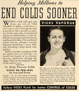 vicks cigarette 1935 Ad Vicks Vatronol Vaporub Cold Relief Prevention vicks cigarette 1935 Ad Vicks Vatronol Vaporub Cold Relief Prevention