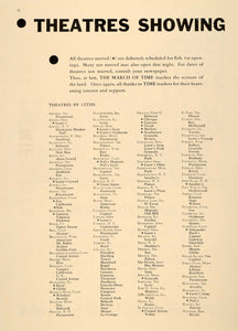 1935 Ad The March of Time Theatre Production Venue List - ORIGINAL TM7