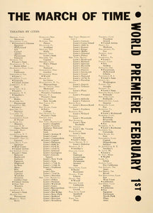 1935 Ad The March of Time Theatre Production Venue List - ORIGINAL TM7