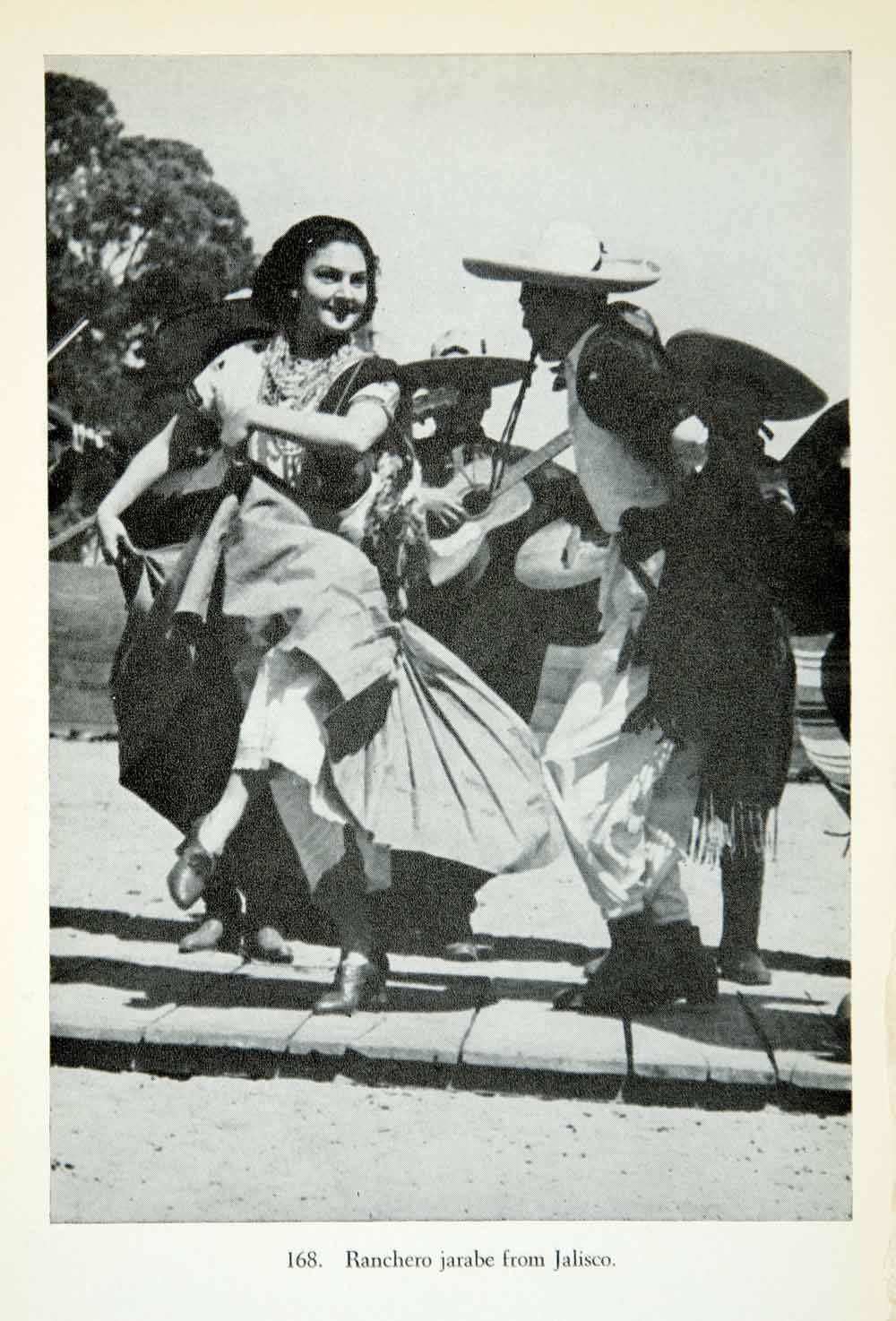 1950 Print Jarabe Ranchero Mexican Folk Dance Dancers Musician Jalisco TMF1