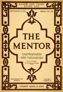 1917 Cover The Mentor C.F. Talman Earthquake Volcano Arts & Crafts TMM1