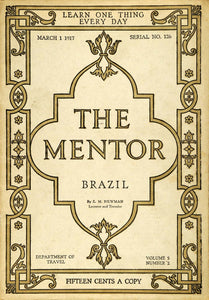 1917 Cover The Mentor Arts & Crafts Border Design Lithograph Brazil E. M TMM1