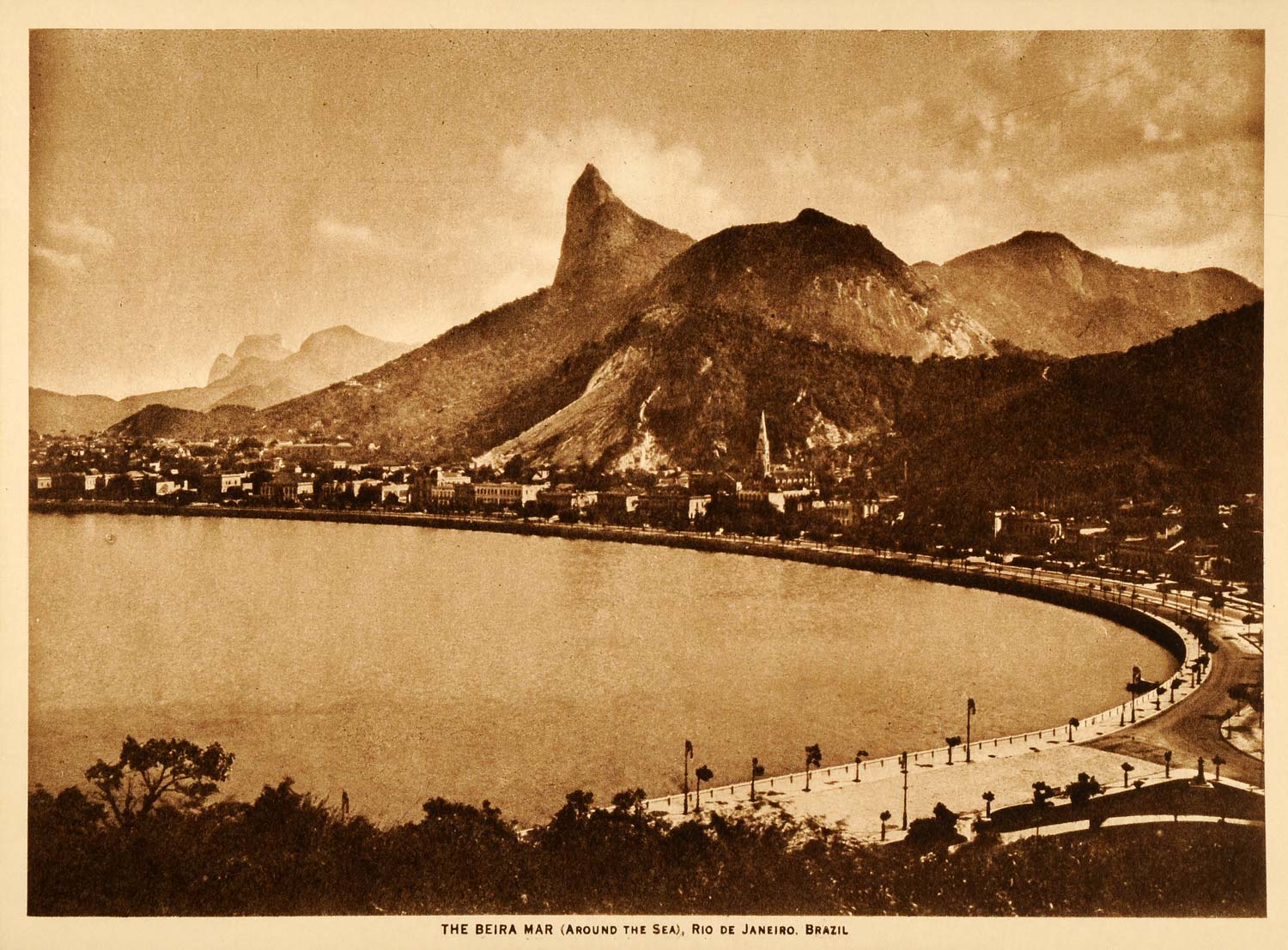 1917 Photogravure Avenida Beira Mar Rio de Janeiro Brazil Avenue Harbor TMM1