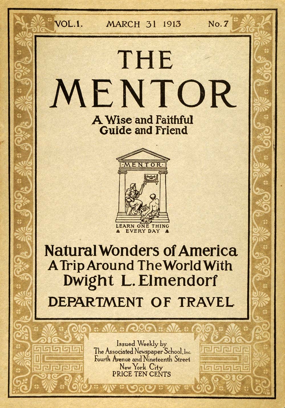 1913 Cover The Mentor America Natural Wonders Arts & Crafts Design TMM1