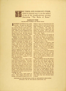 1913 Intaglio Print Rome Tiber River Mausoleum Hadrian Castel Sant'Angelo TMM1