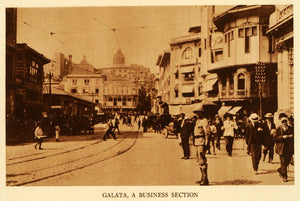 1923 Rotogravure Galata Tower Istanbul Turkey Constantinople Street Newman TMM1