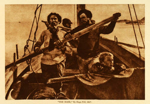1923 Rotogravure Hugo Poll Bark Ship Boat Sailing Sailor Portrait Art Sea TMM1