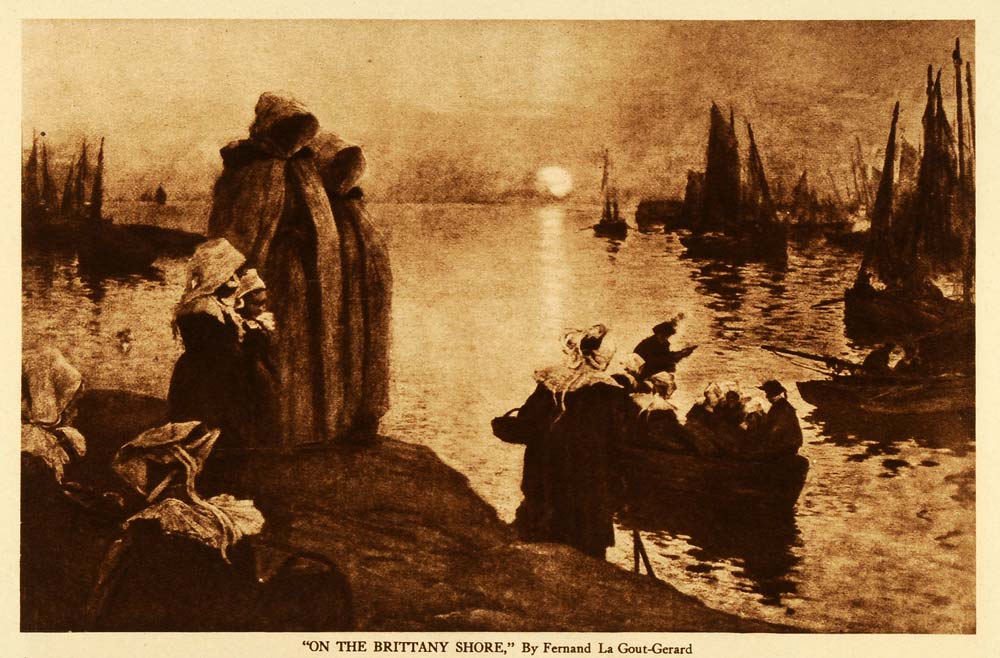 1923 Rotogravure Brittany Shore Fernand La Gout Gerard England Ship Coast TMM1