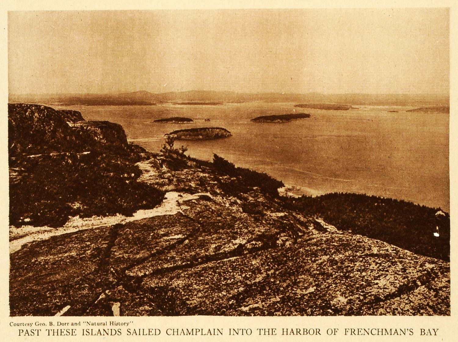 1923 Rotogravure Desert Island Main Champlain Mountain Acadia National Park TMM1