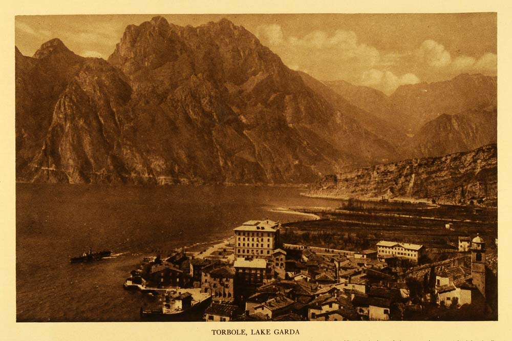 1925 Rotogravure Nago Torbole Lake Garda Italy Ponale Road Landscape TMM1