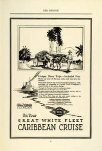 1923 Ad White Fleet Caribbean Cruise Ship Trip Shore William McFee Cow TMM1