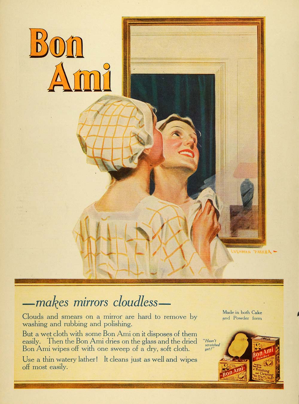 1918 Ad Bon Ami Soap Polish Mirror Glass Window Cleaner Household Chores TMP2