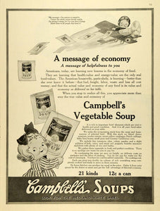 1918 Ad Campbells Canned Vegetable Soup Souper Kids World War I Pilot Poem TMP2