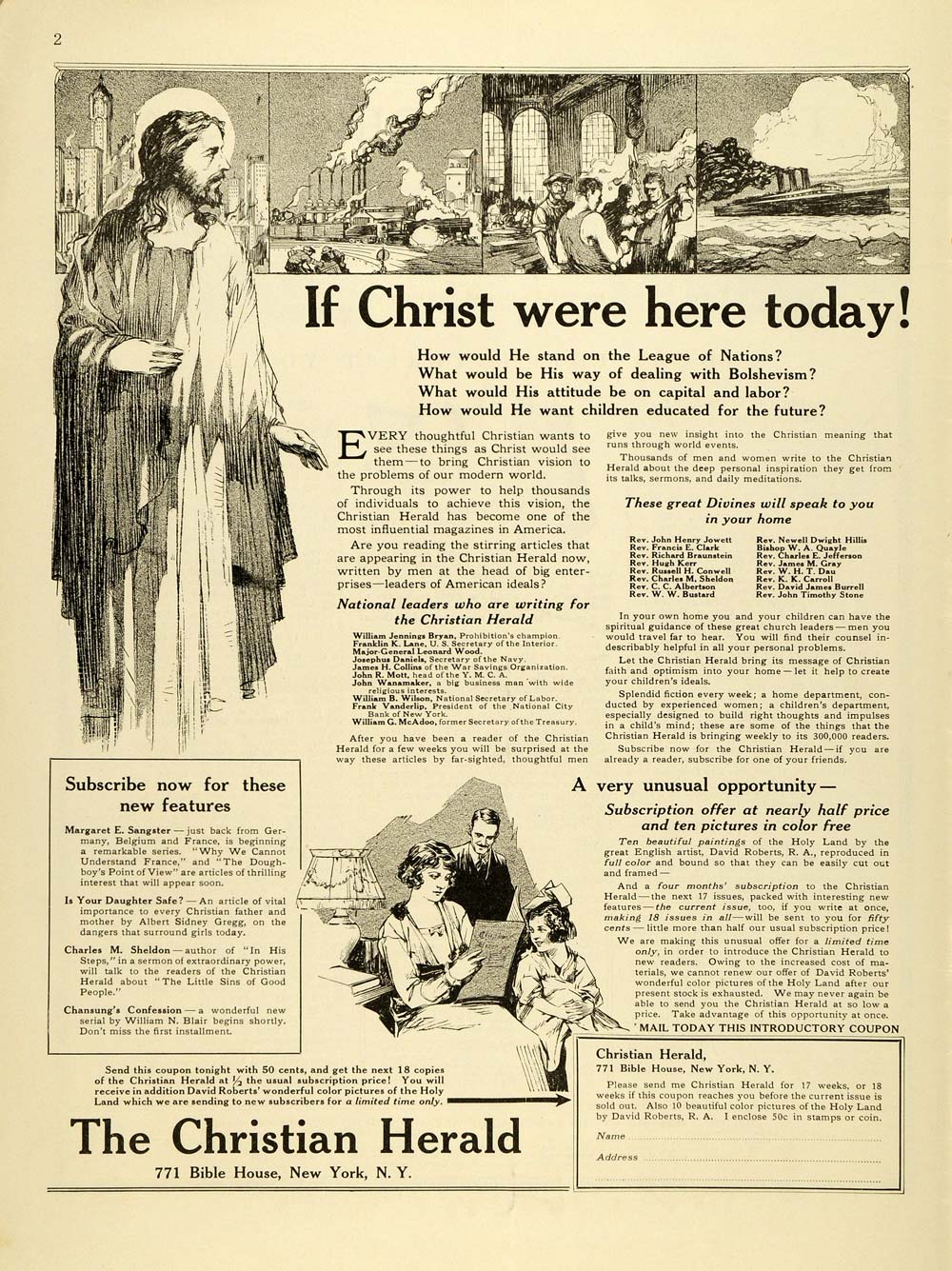 1919 Ad Christian Herald Publication Jesus Christ Religious World War I WWI TMP2