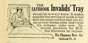 1914 Ad Saybrook Disabled Woman Tray Champman Bros Co Meals Bed Dining TMP2