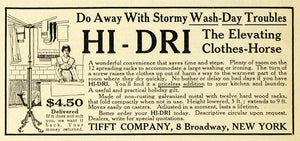 1914 Ad Tifft Co Broadway NY Hi-Dri Elevating Clothes-Horse Wood Racks TMP2