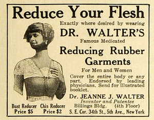 1918 Ad Bust Reducer Chin Medicated Reducing Rubber Garment Weight Loss NY TMP2