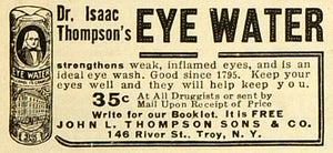 1918 Ad Eye Water Drops Medication Remedy Reliever Lubricant John L TMP2