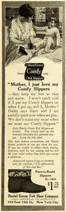 1917 Ad Daniel Green Felt Shoe Co Mother & Child Comfy Felt Slippers Shoes TMP2
