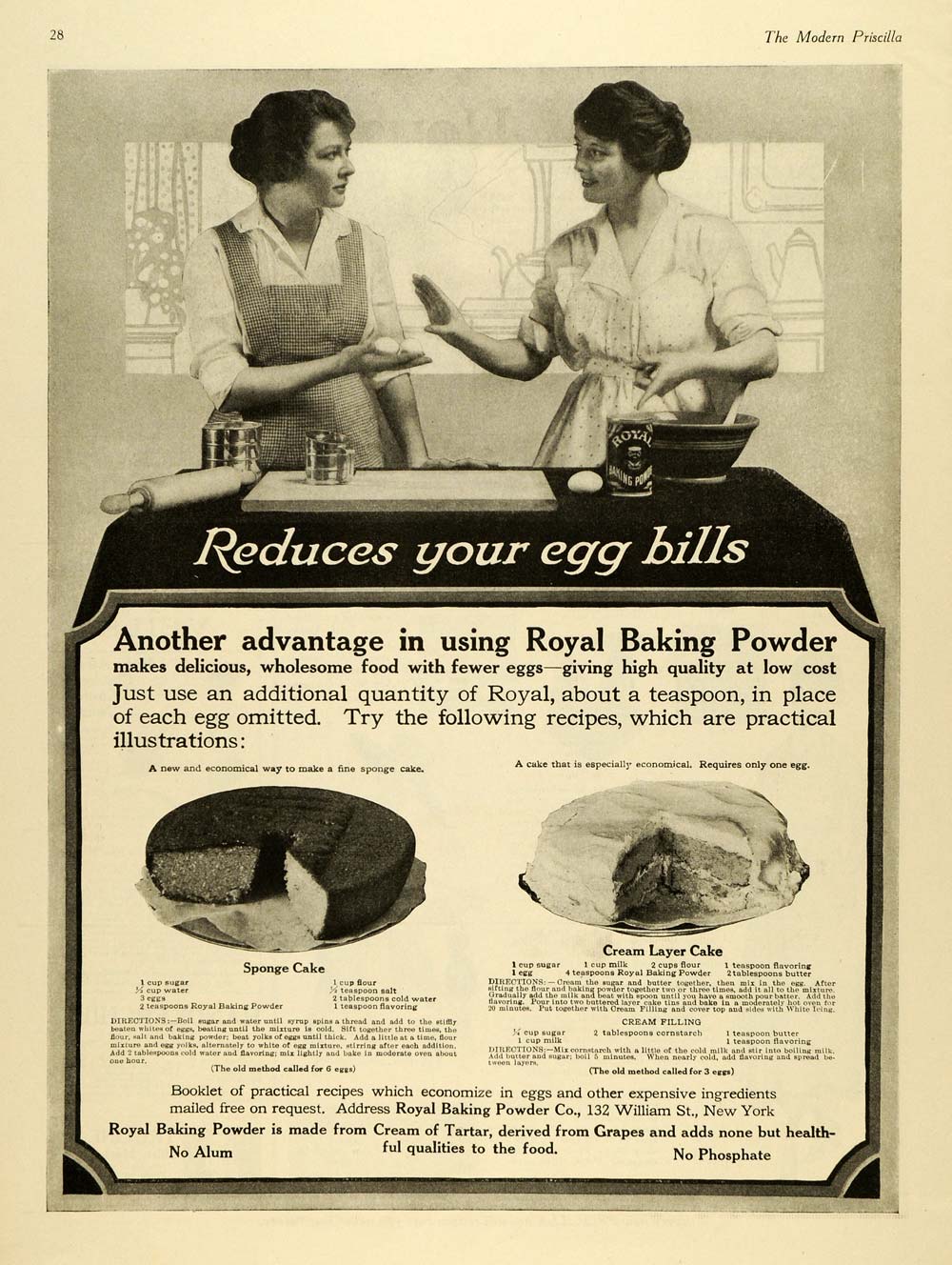 1917 Ad Royal Baking Powder World War I Food Rationing Sponge Layer Cake TMP2