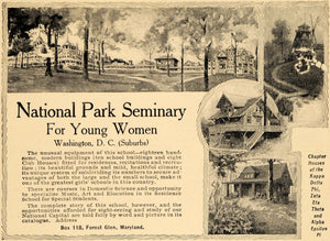 1909 Ad Sororities National Park Seminary Forest Glen - ORIGINAL TOM1