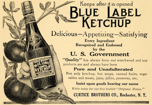 1909 Ad Government Blue Label Ketchup Curtice Brothers - ORIGINAL TOM1