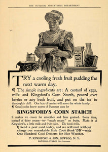 1909 Ad Fruit Pudding Recipe Kingsford Son Corn Starch - ORIGINAL TOM1