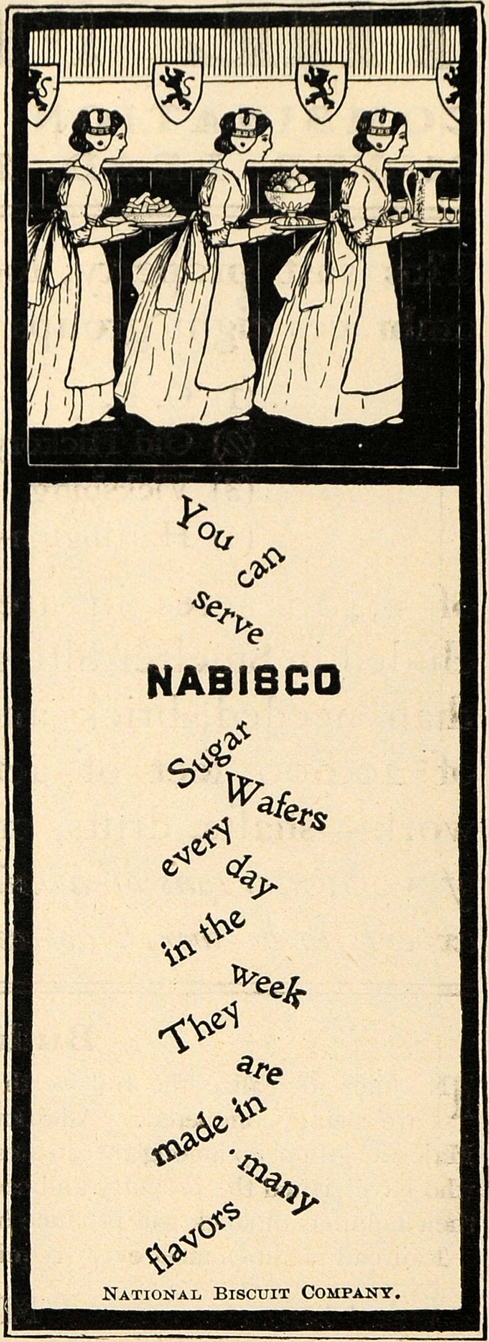 1902 Ad National Biscuit Co Nabisco Wafers England Lion - ORIGINAL TOM1