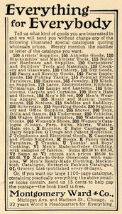 1903 Ad Montgomery Ward & Co. Household Goods Tools - ORIGINAL ADVERTISING TOM1