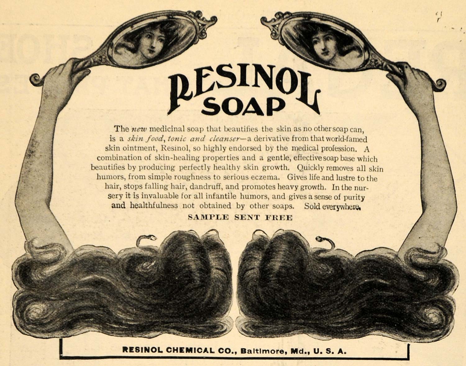 1903 Ad Resinol Chemical Co Toilet Soap Beauty Products - ORIGINAL TOM1