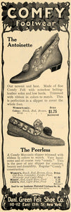 1910 Ad Danl Green Felt Shoe Antoinette Heels Peerless - ORIGINAL TOM1