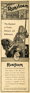 1898 Ad Rubifoam Liquid Dentifrice Knight Horse Teeth - ORIGINAL TOM1