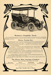 1903 Ad 1904 Winton Woman Exquiste Car Motor Carriage - ORIGINAL TOM1