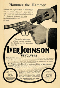 1904 Ad Iver Johnson Revolvers Hammer Safety Automatic - ORIGINAL TOM1