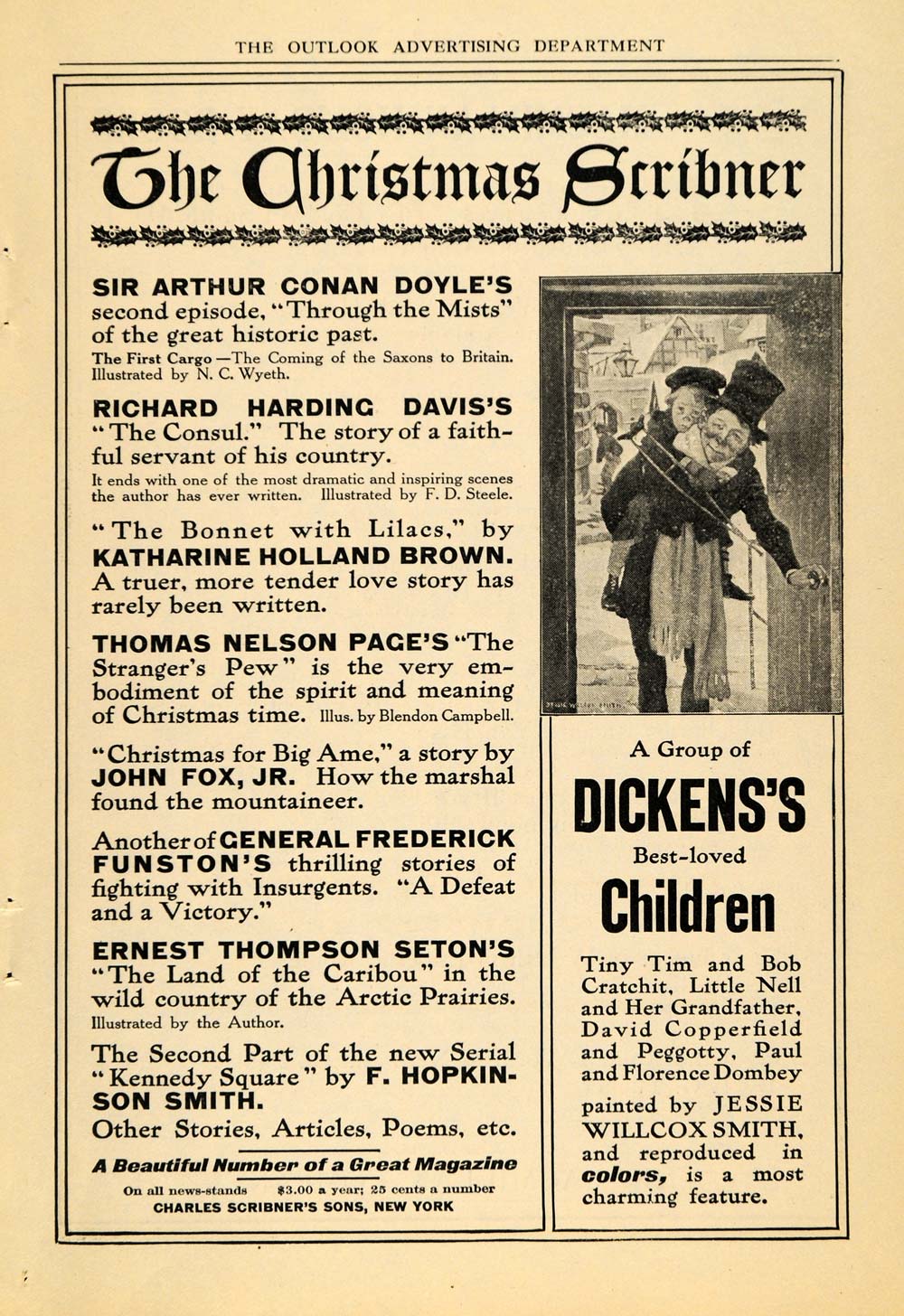 1910 Ad Christmas Scribner General Frederick Funston - ORIGINAL ADVERTISING TOM1