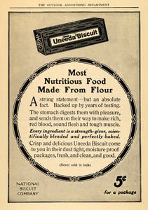1910 Ad Food of Flour Uneeda National Biscuit Company - ORIGINAL TOM1