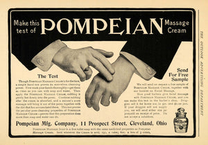 1907 Ad Pompeian Mfg. Co. Massage Cream Beauty Products - ORIGINAL TOM1